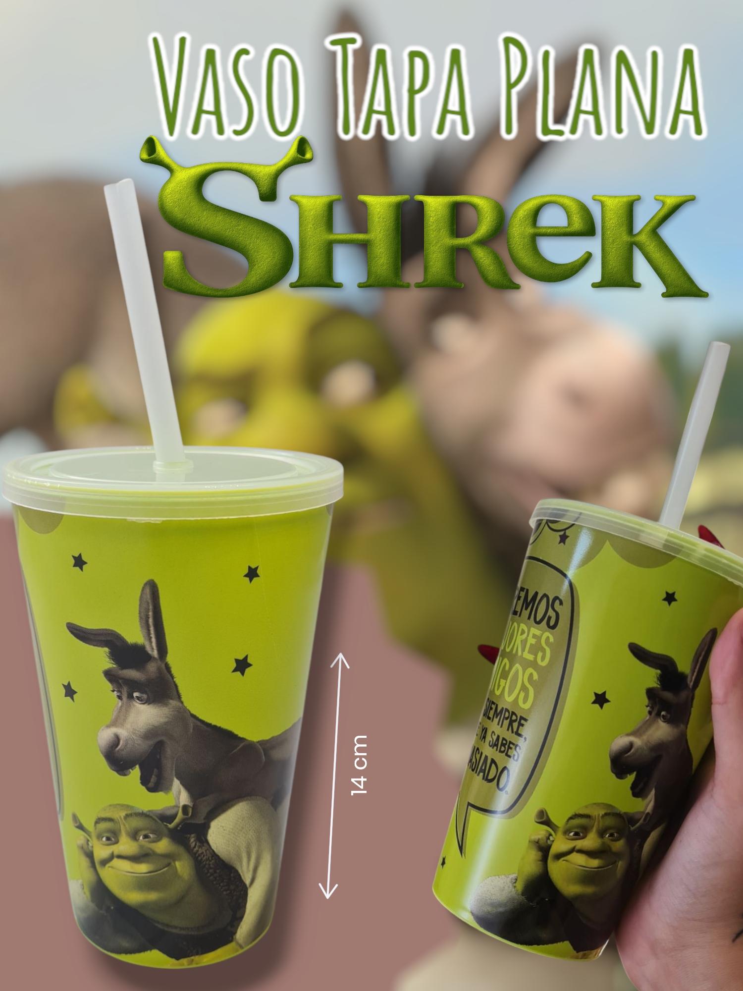 Vaso Tapa Plana con Sorbete con Sorbete SHREK