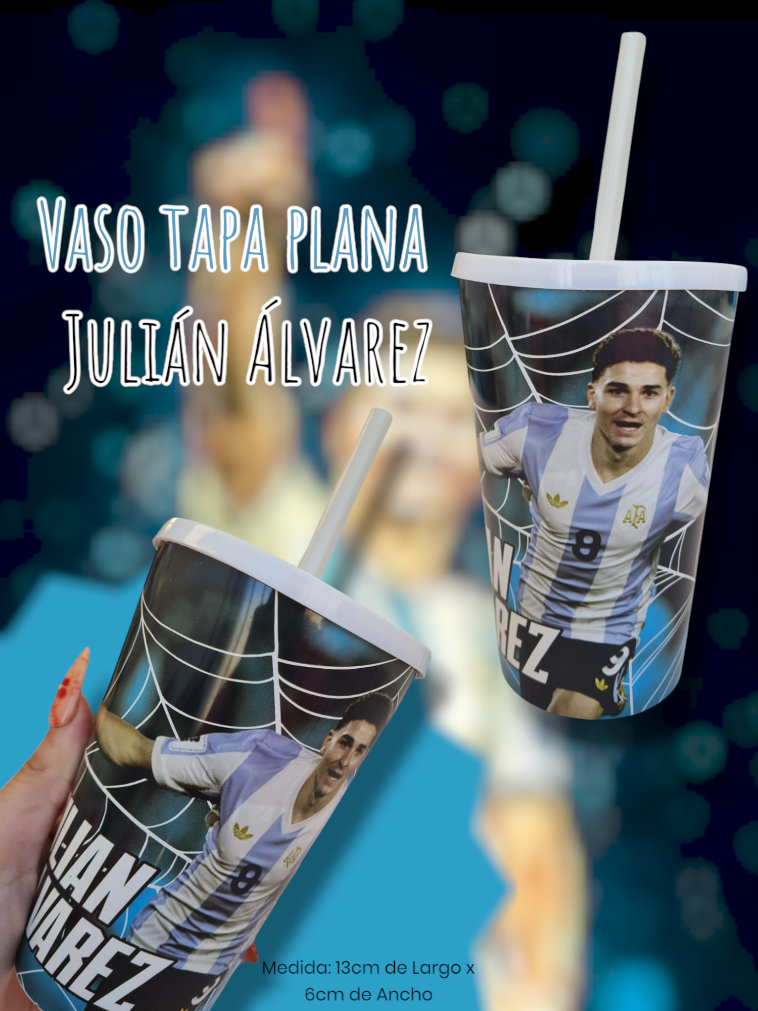 Vaso Tapa Plana Julian Alvarez
