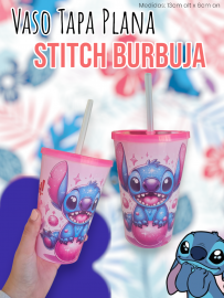 Vaso Tapa Plana Stitch Burbuja