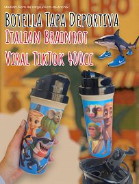 Botella Tapa Deportiva Italian Brainrot TikTok TRALALERO TRALALA 400cc